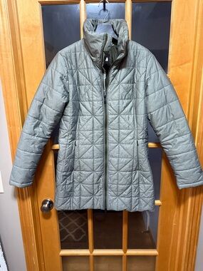 The North Face Quilted Mid-Length Puffer Jacket - Sage Green